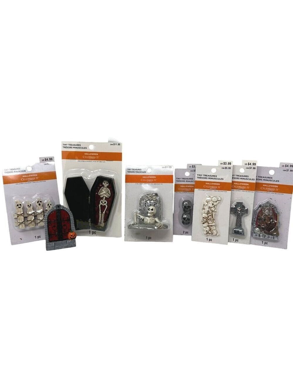 Halloween Skeletons Tombstones Miniatures Lot Celebrate It Tiny Treasures Decor
